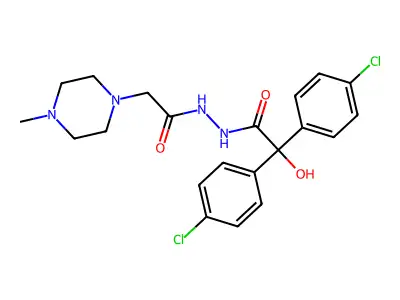 1-Piperazineacetic acid, 4-methyl-, 2-(bis(4-chlorophenyl)hydroxyacetyl)hydrazide structure