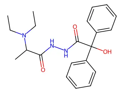2-(Diethylamino)-N-(1,2-dihydroxy-2,2-diphenylethylidene)propanehydrazonic acid structure