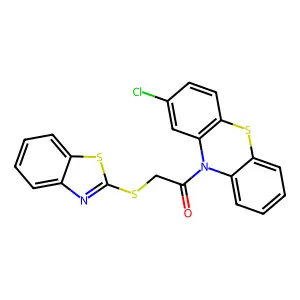 10-[(1,3-benzothiazol-2-ylthio)acetyl]-2-chloro-10H-phenothiazine structure