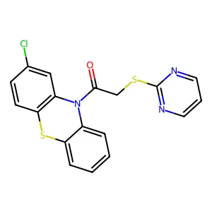 1-(2-chloro-10H-phenothiazin-10-yl)-2-(pyrimidin-2-ylsulfanyl)ethanone structure