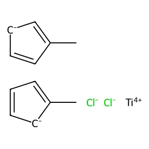 Bis(methylcyclopentadienyl)titanium dichloride structure