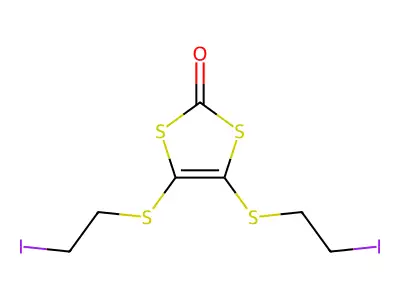 4,5-Bis(2-iodoethylsulfanyl)-1,3-dithiol-2-one structure