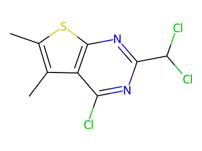 4-Chloro-2-(dichloromethyl)-5,6-dimethylthieno[2,3-d]pyrimidine structure