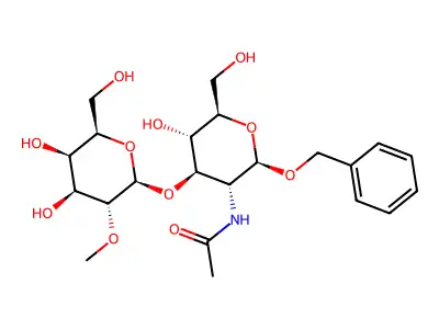 benzyl 2-acetamido-2-deoxy-3-O-(2-O-methyl-beta-galactosyl)-beta-glucopyranoside structure