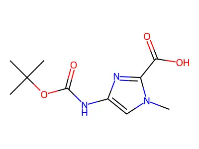 4-(((1,1-Dimethylethoxy)carbonyl)amino)-1-methyl-1H-imidazole-2-carboxylic acid structure