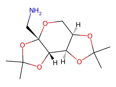 C-(2,2,7,7-Tetramethyl-tetrahydro-bis[1,3]dioxolo[4,5-b;4',5'-d]pyran-3a-yl)-methylamine structure