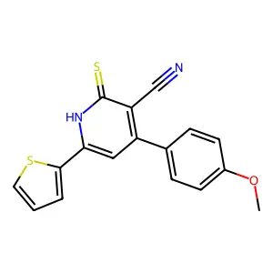 4-(4-methoxyphenyl)-2-sulfanylidene-6-thiophen-2-yl-1H-pyridine-3-carbonitrile structure