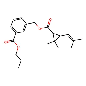 Benzoic acid, 3-((((2-2,dimethyl-3-(2-methyl-1-propenyl)cyclopropyl)carbonyl)oxy)methyl)-, propyl ester, (1R-trans)- structure