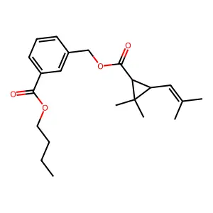 Benzoic acid, 3-((((2-2,dimethyl-3-(2-methyl-1-propenyl)cyclopropyl)carbonyl)oxy)methyl)-, butyl ester, (1R-trans)- structure