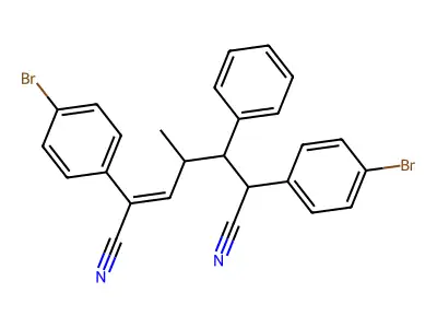 2,6-Bis(4-bromophenyl)-4-methyl-5-phenylhept-2-enedinitrile structure