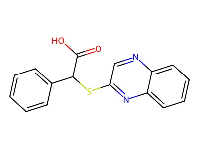 Phenyl(quinoxalin-2-ylsulfanyl)acetic acid structure