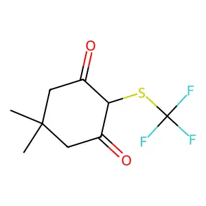 5,5-Dimethyl-2-[(trifluoromethyl)sulfanyl]-1,3-cyclohexanedione structure