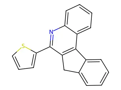 7H-Indeno(2,1-c)quinoline, 6-(2-thienyl)- structure