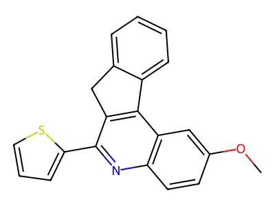 7H-Indeno(2,1-c)quinoline, 2-methoxy-6-(2-thienyl)- structure