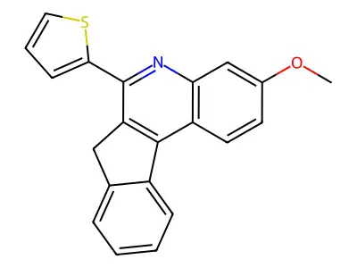 7H-Indeno(2,1-c)quinoline, 3-methoxy-6-(2-thienyl)- structure