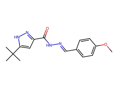 3-tert-butyl-N'-(4-methoxybenzylidene)-1H-pyrazole-5-carbohydrazide structure