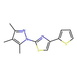 4-(2-thienyl)-2-(3,4,5-trimethyl-1H-pyrazol-1-yl)-1,3-thiazole structure