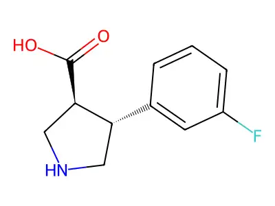 (3S,4R)-4-(3-fluorophenyl)pyrrolidine-3-carboxylic acid structure