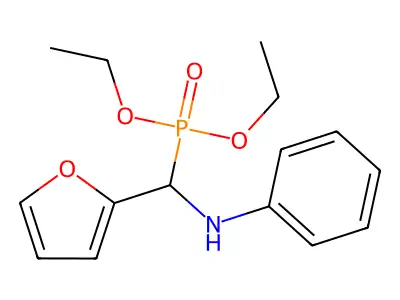 Phosphonic acid, [2-furanyl(phenylamino)methyl]-, diethyl ester structure