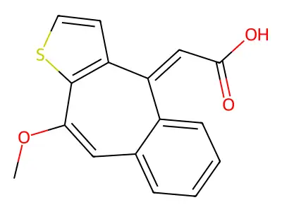 (10-Methoxy-4H-benzo(4,5)cyclohepta(1,2-b)thiophene-4-ylidene)acetic acid structure