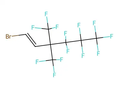1-Bromo-4,4,5,5,6,6,6-heptafluoro-3,3-bis(trifluoromethyl)hex-1-ene structure