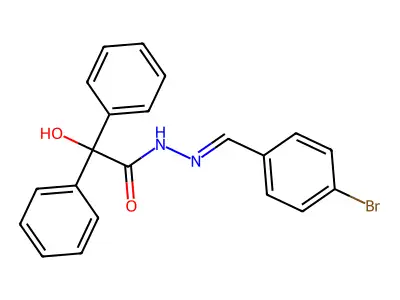 N-[(E)-(4-bromophenyl)methylideneamino]-2-hydroxy-2,2-diphenylacetamide structure