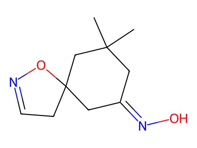 N-(7,7-dimethyl-1-oxa-2-azaspiro[4.5]dec-2-en-9-ylidene)hydroxylamine structure