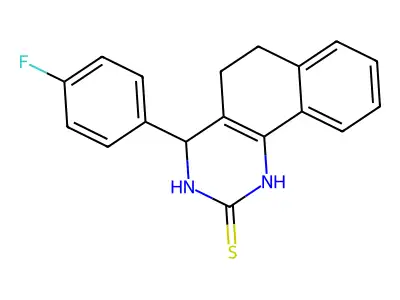 4-(4-fluorophenyl)-3,4,5,6-tetrahydrobenzo[h]quinazoline-2(1H)-thione structure