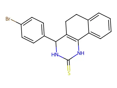 4-(4-bromophenyl)-3,4,5,6-tetrahydrobenzo[h]quinazoline-2(1H)-thione structure