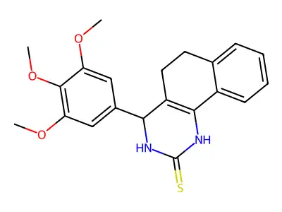 4-(3,4,5-trimethoxyphenyl)-3,4,5,6-tetrahydrobenzo[h]quinazoline-2(1H)-thione structure