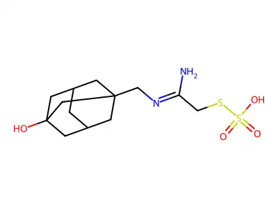 Thiosulfuric acid, S-(2-(((3-hydroxytricyclo(3.3.1.1(sup 3,7))dec-1-yl)methyl)amino)-2-iminoethyl) ester structure