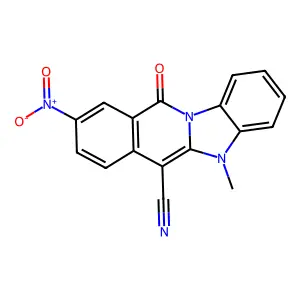 6-Cyano-5-methyl-9-nitrobenzimidazo(1,2-B)isoquinolin-11(5H)-one structure