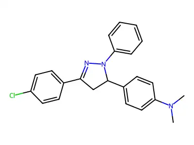 4-[5-(4-chlorophenyl)-2-phenyl-3,4-dihydropyrazol-3-yl]-N,N-dimethylaniline structure
