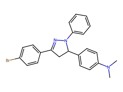 4-[5-(4-bromophenyl)-2-phenyl-3,4-dihydropyrazol-3-yl]-N,N-dimethylaniline structure
