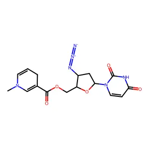 3'-Azido-2',3'-dideoxyuridine 5'-(1,4-dihydro-1-methyl-3-pyridinecarboxylate) structure
