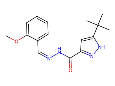 (Z)-3-(tert-butyl)-N'-(2-methoxybenzylidene)-1H-pyrazole-5-carbohydrazide structure