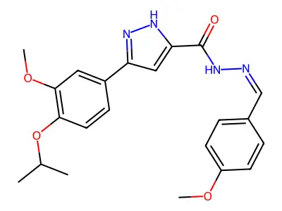 (Z)-3-(4-isopropoxy-3-methoxyphenyl)-N'-(4-methoxybenzylidene)-1H-pyrazole-5-carbohydrazide structure