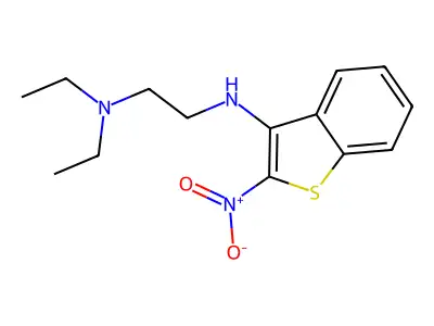 1,2-Ethanediamine, N,N-diethyl-N'-(2-nitrobenzo(b)thien-3-yl)- structure