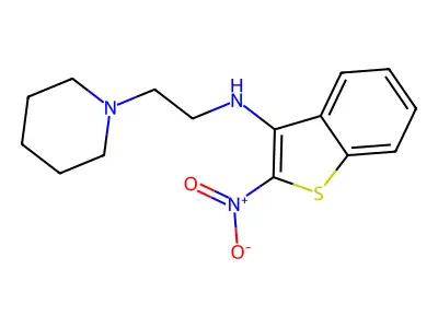 1-Piperidineethanamine, N-(2-nitrobenzo(b)thien-3-yl)- structure