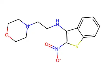 4-Morpholineethanamine, N-(2-nitrobenzo(b)thien-3-yl)- structure