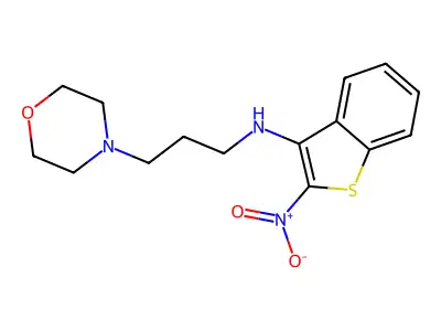 4-Morpholinepropanamine, N-(2-nitrobenzo(b)thien-3-yl)- structure