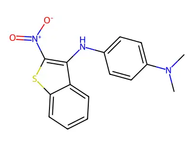 1,4-Benzenediamine, N,N-dimethyl-N'-(2-nitrobenzo(b)thien-3-yl)- structure