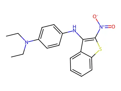 1,4-Benzenediamine, N,N-diethyl-N'-(2-nitrobenzo(b)thien-3-yl)- structure