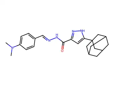 3-(1-adamantyl)-N'-{(E)-[4-(dimethylamino)phenyl]methylidene}-1H-pyrazole-5-carbohydrazide structure