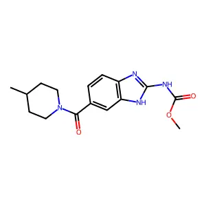 Methyl 5(6)-(4-methylpiperidin-1-yl)carbonylbenzimidazole-2-carbamate structure
