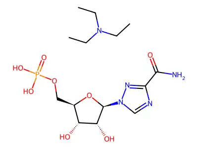 Ribavirin 3',5'-phosphate pentadecamer homoribopolymer structure