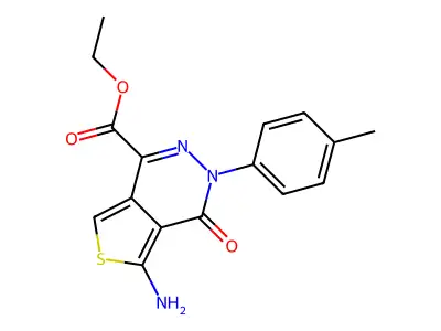 Ethyl 5-amino-3-(4-methylphenyl)-4-oxothieno[3,4-d]pyridazine-1-carboxylate structure