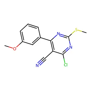 4-Chloro-6-(3-methoxyphenyl)-2-(methylthio)pyrimidine-5-carbonitrile structure