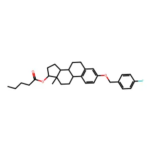 3-[(4-Fluorophenyl)methoxy]estra-1,3,5(10)-trien-17alpha-yl pentanoate structure