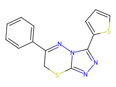 6-phenyl-3-(2-thienyl)-7H-[1,2,4]triazolo[3,4-b][1,3,4]thiadiazine structure